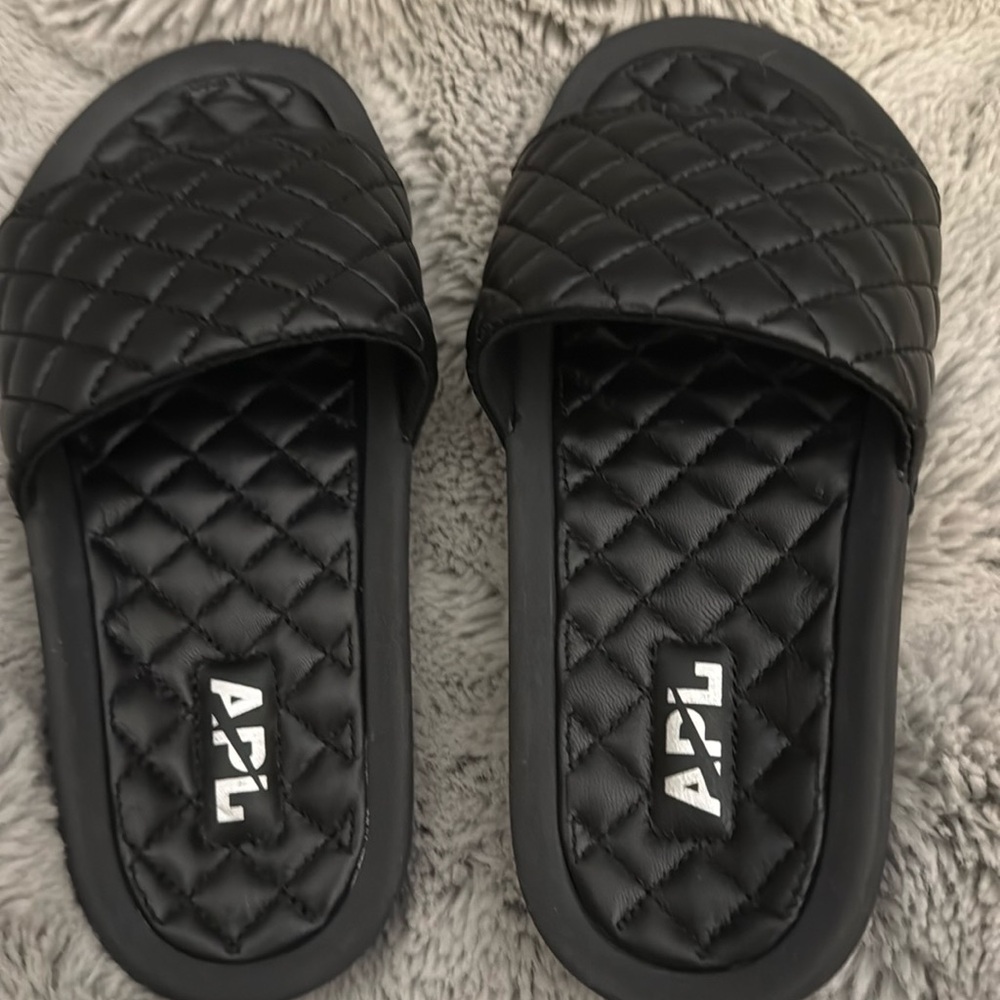 APL leather slides,